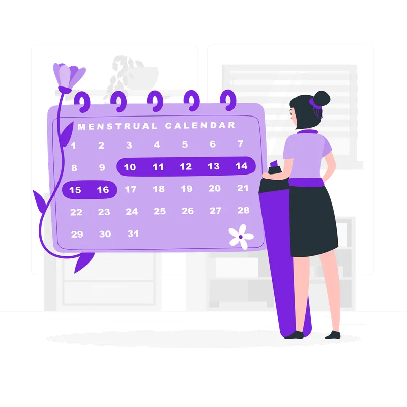 Menstrual calendar illustration